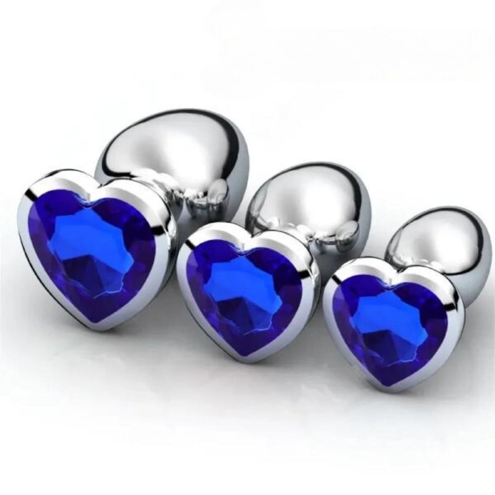 plug anal coeur - cristal (pack 3 tailles)