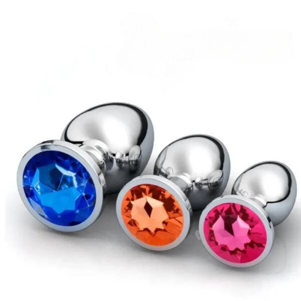 plugs anal - cristal - arc en ciel - (pack 3 tailles)