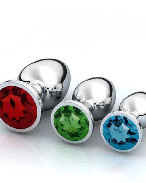 plugs anal - cristal - arc en ciel - (pack 3 tailles)