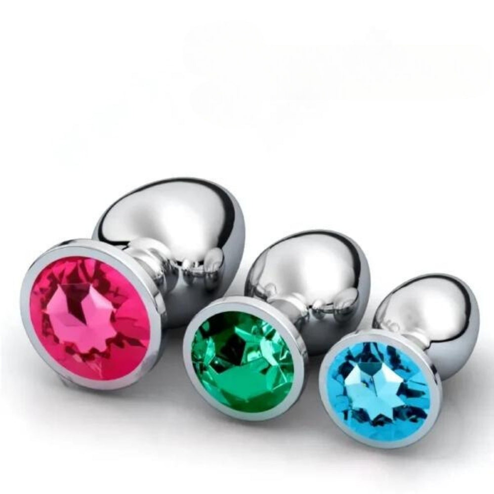 plugs anal - cristal - arc en ciel - (pack 3 tailles)