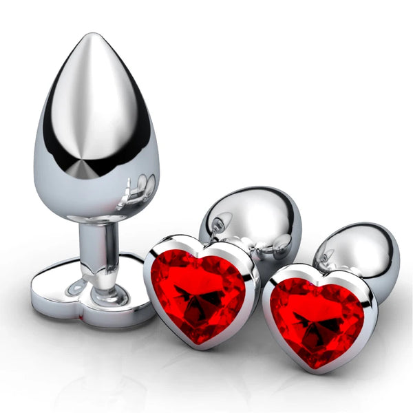 plug anal coeur - cristal (pack 3 tailles)