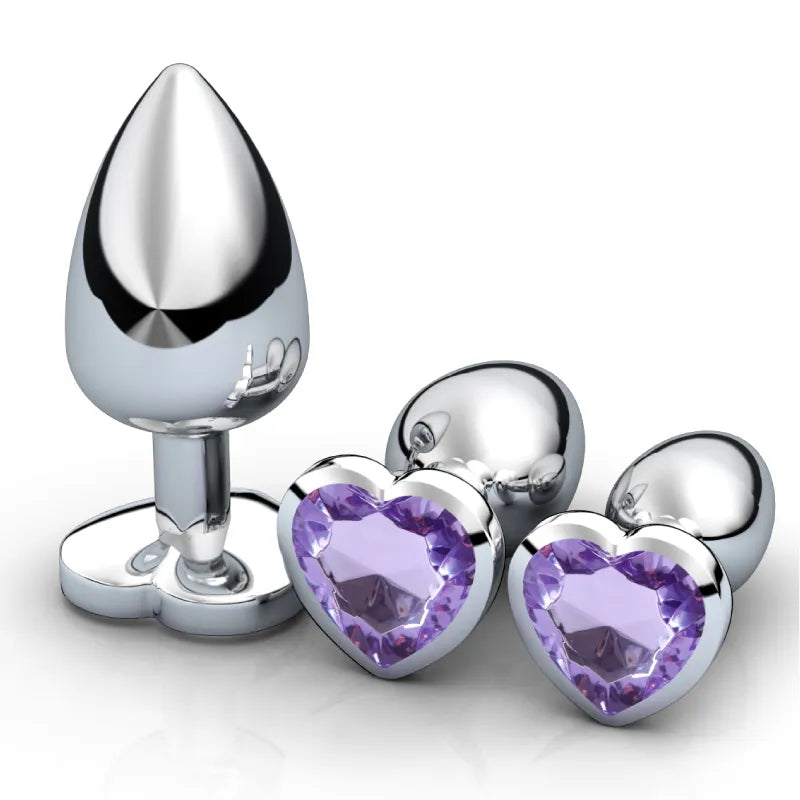 plug anal coeur - cristal (pack 3 tailles)