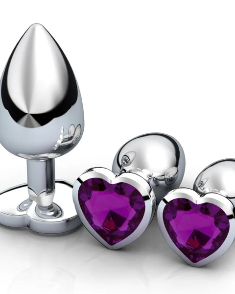 plug anal coeur - cristal (pack 3 tailles)