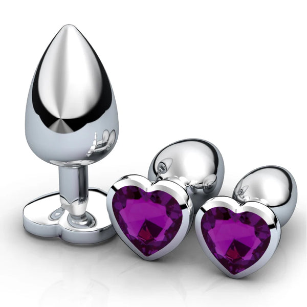 plug anal coeur - cristal (pack 3 tailles)