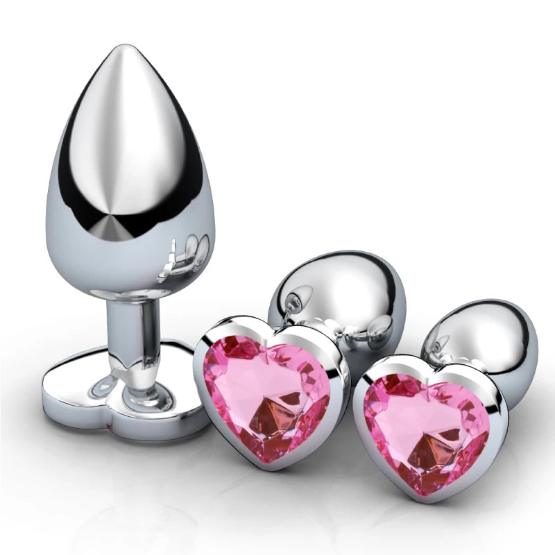 plug anal coeur - cristal (pack 3 tailles)