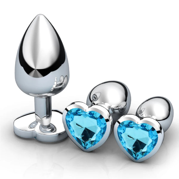 plug anal coeur - cristal (pack 3 tailles)