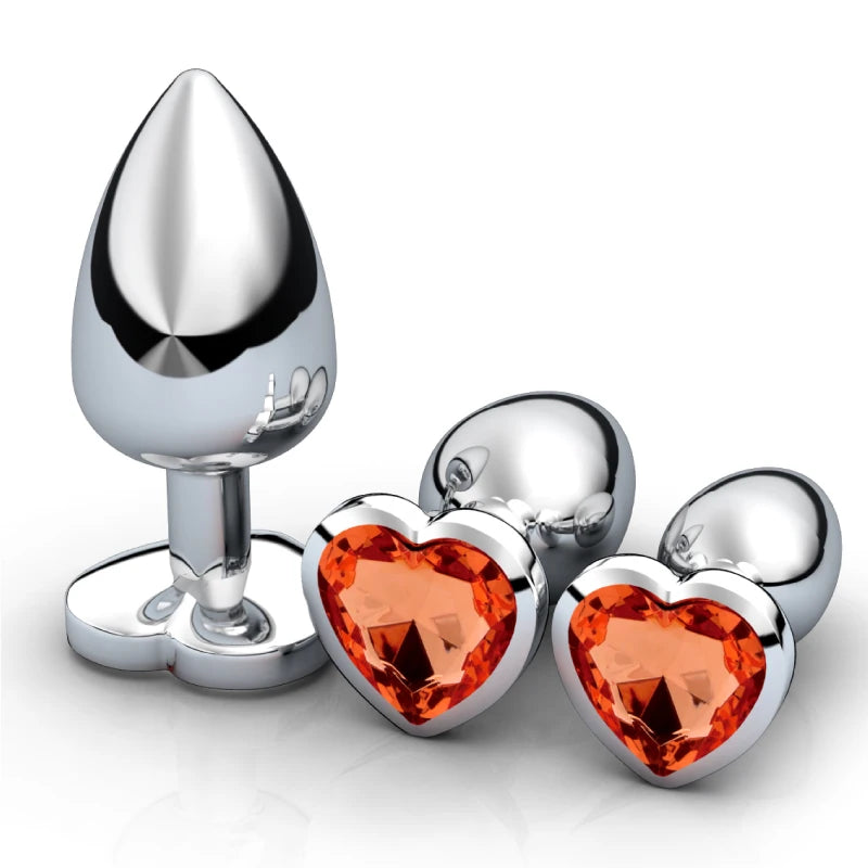 plug anal coeur - cristal (pack 3 tailles)