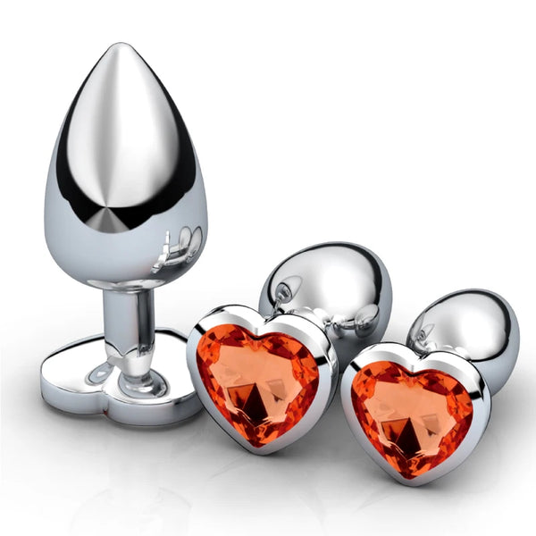 plug anal coeur - cristal (pack 3 tailles)