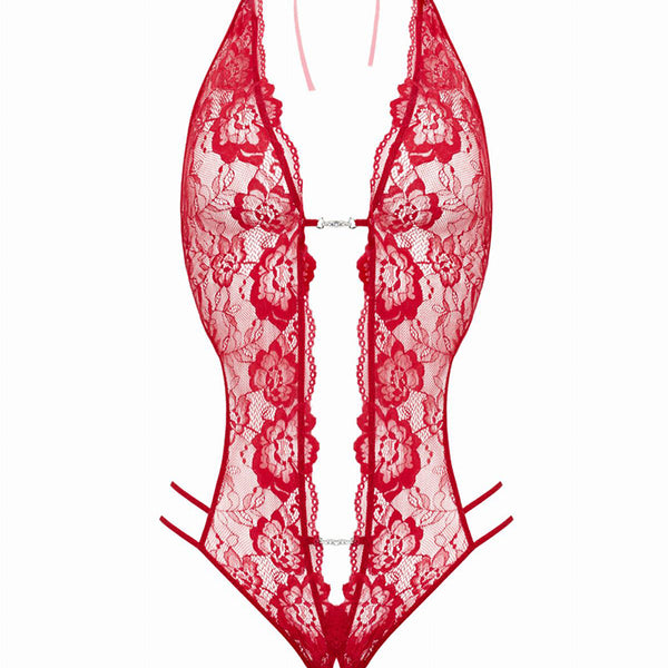 Ensemble body ouvert Renee rouge - Christine